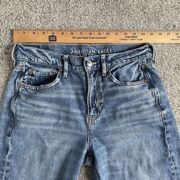 American Eagle Super High-Rise Baggy Wide Leg Jeans Women’s Blue Size 4 Regular - Picture 10 of 11